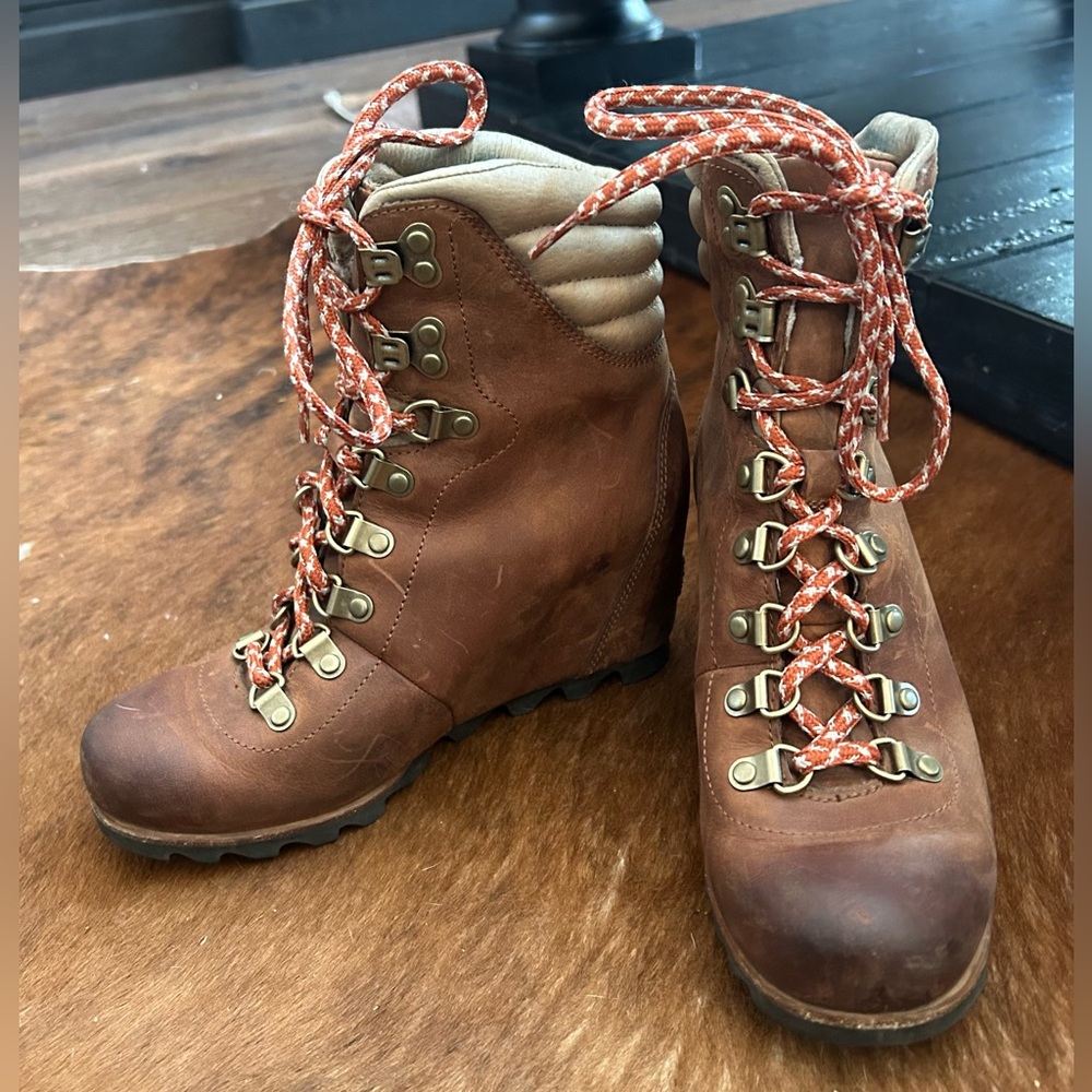 Joan of Arctic Lace up Wedge Booties